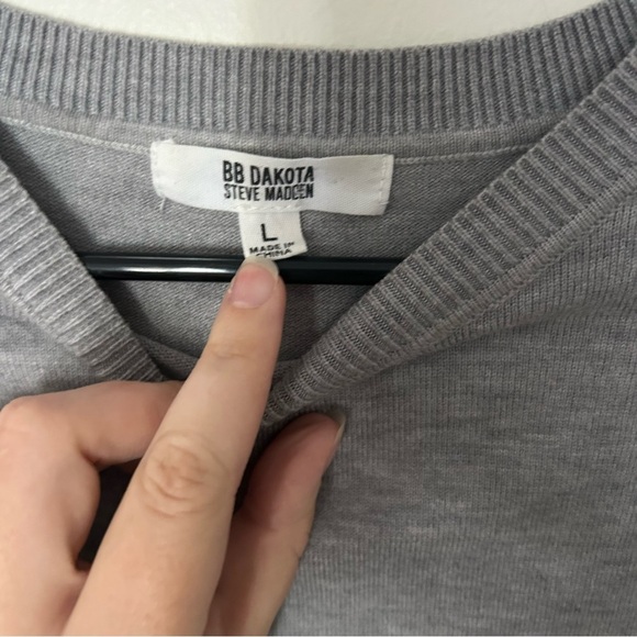 BB Dakota by Steve Madden Gray Olivia Long Sleeve Sweater Minidress - Picture 4 of 4